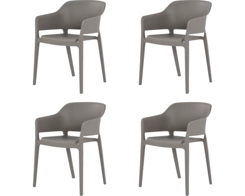 Vier Armlehnstühle aus Kunststoff