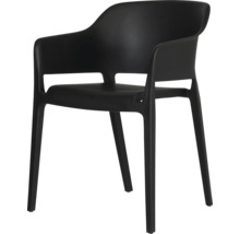 Schwarzer Armlehnstuhl aus Kunststoff