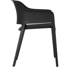 Schwarzer Armlehnstuhl aus Kunststoff