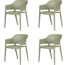 Vier Armlehnstühle aus Kunststoff für den Außenbereich