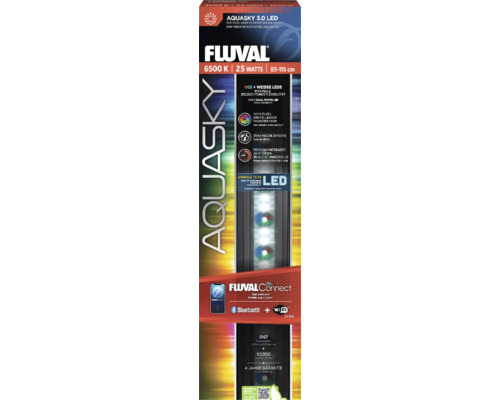 Aquariumbeleuchtung Fluval AquaSky LED 3.0 25 W 83 -114 cm steuerbar über APP Fluval Aquasky 3.0 LED Aquariumbeleuchtung, 25 Watt, 6500 Kelvin, 83 bis 115 Zentimeter