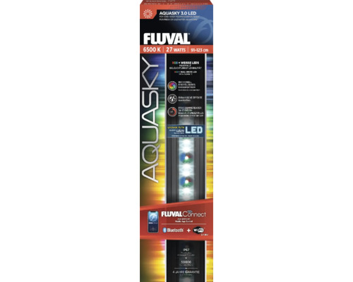 Aquariumbeleuchtung Fluval AquaSky LED 3.0 27 W 91-122 cm steuerbar über APP Fluval Aquasky 3.0 LED-Aquariumbeleuchtung für Süß- und Meerwasseraquarien