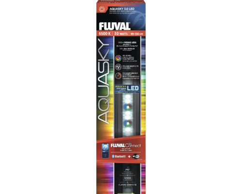 Aquariumbeleuchtung Fluval AquaSky LED 3.0 30 W 99 -130 cm steuerbar über APP Fluval Aquasky 3.0 LED-Aquarienleuchte, 30 Watt, 99 bis 130 Zentimeter