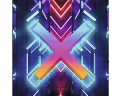 Abstraktes Neonkreuz Design für Dekorationszwecke