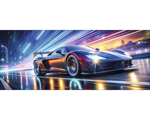 Sportwagen auf der Straße bei Nacht