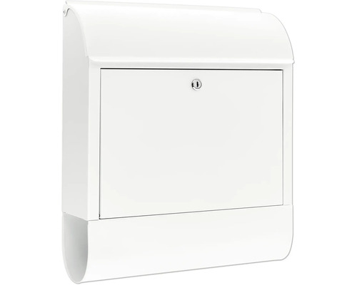 Burg Wächter Briefkasten Scandic 825 BxHxT 380/460/137 mm weiß mit Öffnungsstopp und Zeitungsbox