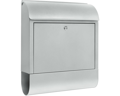 Burg Wächter Briefkasten Scandic 825 BxHxT 380/460/137 mm silber mit Öffnungsstopp und Zeitungsbox