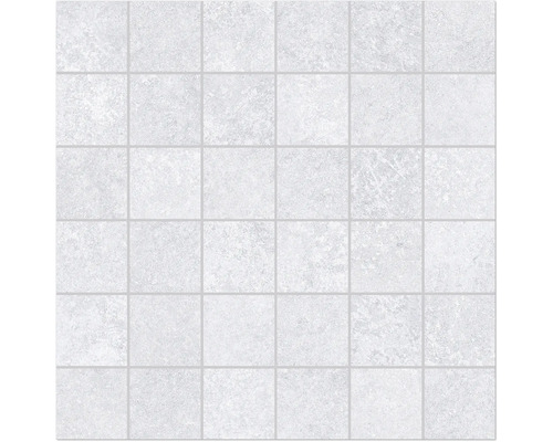 MIRAVA Mosaik Seattle 30 x 30 cm hellgrau Fliesenmuster mit quadratischen, hellen Fliesen und Fugen