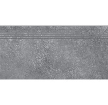 Graue Treppenfliese mit Rillen