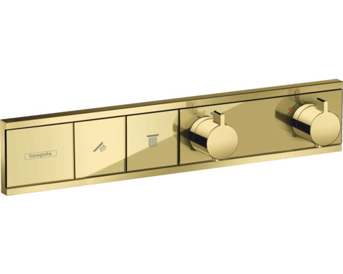 hansgrohe Unterputz Thermostat Dusche RainSelect polished gold optic für 2 Verbraucher ohne Unterputzgrundkörper 15380990 hansgrohe Unterputz Thermostat Dusche RainSelect polished gold optic für 2 Verbraucher ohne Unterputzgrundkörper 15380990