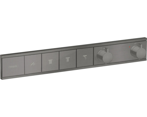 hansgrohe Duscharmatur mit Thermostat RainSelect brushed black chrom gebürstet für 4 Verbraucher ohne Unterputzgrundkörper 15382340