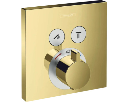 hansgrohe Unterputz Thermostat Dusche SHOWERSELECT polished gold optic ohne Unterputzgrundkörper 15763990 hansgrohe Unterputz Thermostat Dusche SHOWERSELECT polished gold optic ohne Unterputzgrundkörper 15763990