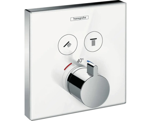 hansgrohe Unterputz Thermostat Dusche SHOWERSELECT GLAS weiß/chrom ohne Unterputzgrundkörper 15738400 hansgrohe Unterputz Thermostat Dusche SHOWERSELECT GLAS weiß/chrom ohne Unterputzgrundkörper 15738400