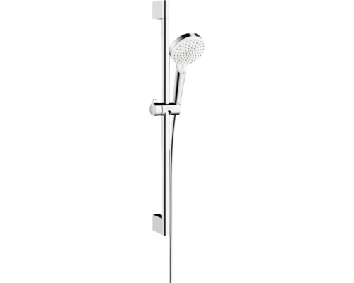 Brausegarnitur hansgrohe Crometta 100 Vario EcoSmart+ weiß chrom glänzend Brausestangenlänge 669 mm 26555400