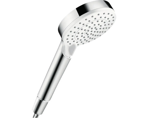 Handbrause hansgrohe Crometta 100 Vario EcoSmart rund Ø 100 mm weiß chrom 26332400 Handbrause mit Chromoptik für das Badezimmer