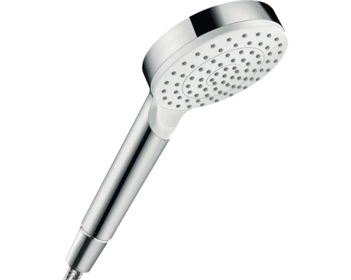 Handbrause hansgrohe Crometta 100 1jet EcoSmart rund Ø 100 mm weiß chrom 26333400 Handbrause aus Metall mit mehreren Strahlarten