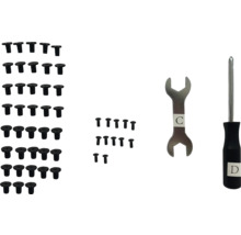 Schrauben, Schraubenschlüssel und Schraubendreher