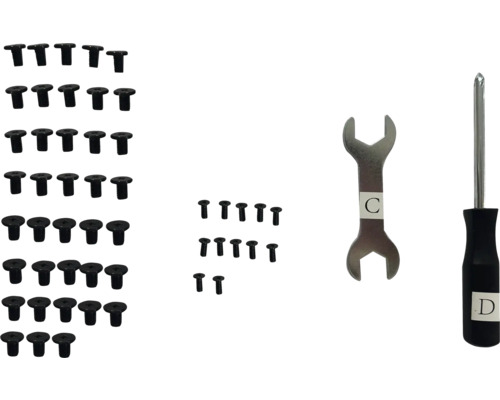 Schrauben, Schraubenschlüssel und Schraubendreher