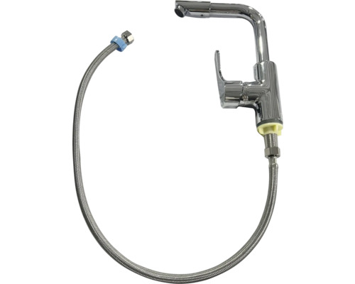 Spültischarmatur aus Chrom mit flexiblem Anschlussschlauch