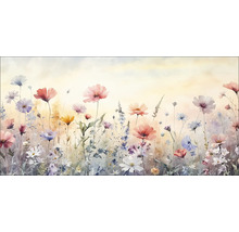 Gemälde einer Blumenwiese in Aquarelloptik
