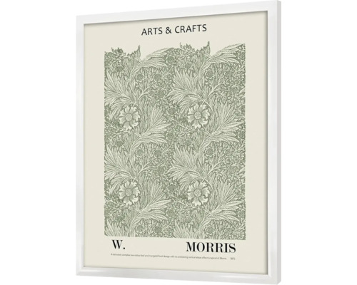 Gerahmtes Poster mit floralem Muster im Arts and Crafts Stil