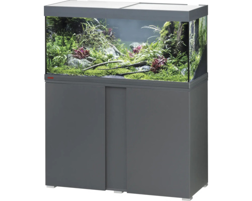 Aquariumkombination EHEIM Vivaline 180 PRO Inkl. Beleuchtungssteuerung EHEIM classicLEDcontrol+e mit LED-Beleuchtung, Heizer, Filter und Unterschrank anthrazit Aquarium mit Unterschrank und Bepflanzung