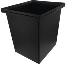 Schwarzer Pflanzkasten aus Kunststoff