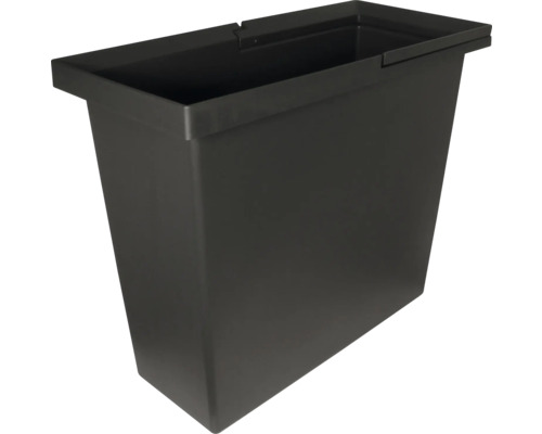 Schwarzer Pflanzkasten aus Kunststoff