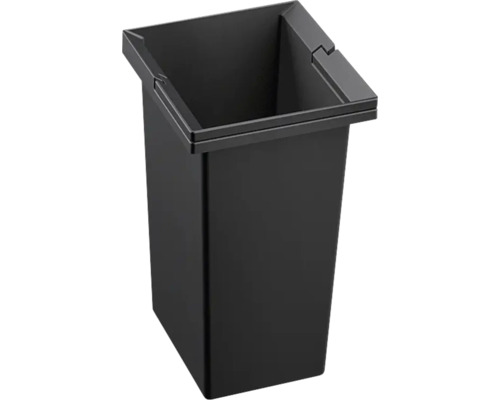 Schwarzer, rechteckiger Abfalleimer aus Kunststoff