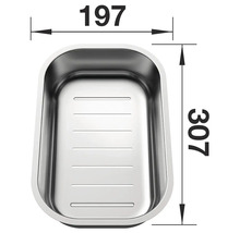 Abmessungen einer Spüle: 197 x 307 mm