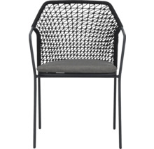 Gartenstuhl mit Kordelbespannung und Sitzkissen