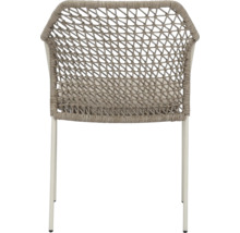 Stuhl mit Geflecht und Metallgestell
