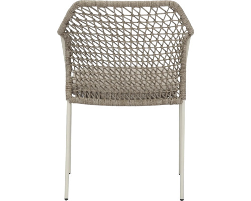 Stuhl mit Geflecht und Metallgestell
