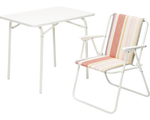 Campingtisch und Campingstuhl mit Armlehnen