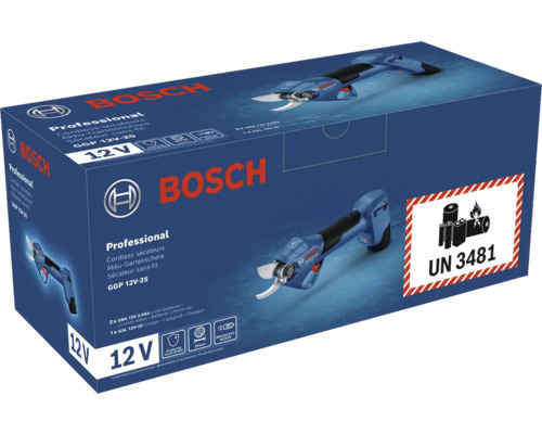 Bosch Akku-Gartenschere GGP 12V-25 im Produktkarton