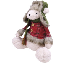 Dekorative Stoffpuppe mit Mütze und Schal