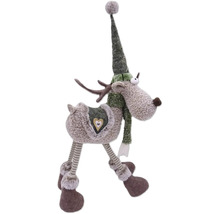 Dekofigur Rentier mit Mütze und Schal als Weihnachtsdekoration