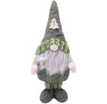 Dekorativer Gartenzwerg mit Bart und Weihnachtsmotiv