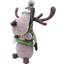 Dekorative Elch Figur mit Mütze und Geweih