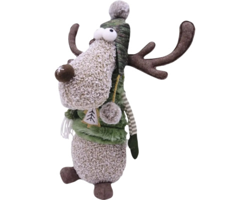 Dekorative Elch Figur mit Mütze und Geweih