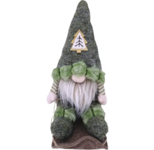 Weihnachtlicher Zwerg mit Bart und Tannenbaum Applikation auf der Mütze