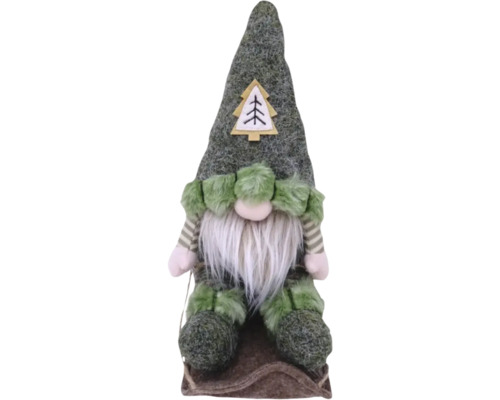 Weihnachtlicher Zwerg mit Bart und Tannenbaum Applikation auf der Mütze