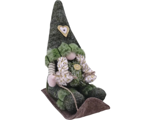 Dekorativer Gartenzwerg mit hohem Hut und Bart