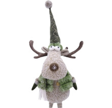 Dekorative Rentierfigur mit Mütze und Schal für die Weihnachtszeit