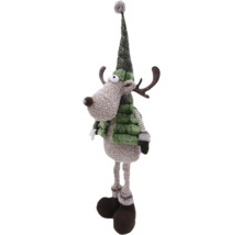 Dekorativer Rentier-Weihnachtsschmuck mit Mütze und Schal