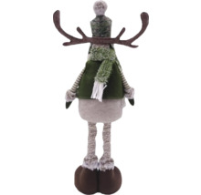 Dekofigur Rentier mit Mütze und Schal