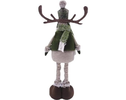 Dekofigur Rentier mit Mütze und Schal