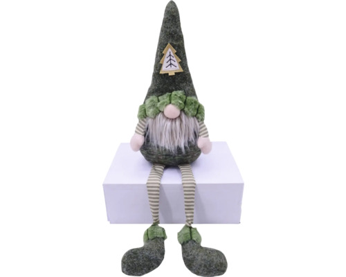 Weihnachtsdekoration Lafiora Wichtel 12 x 11 x 61 cm Dekorativer Gartenzwerg mit gestreiften Strümpfen und Baumapplikation auf der Mütze