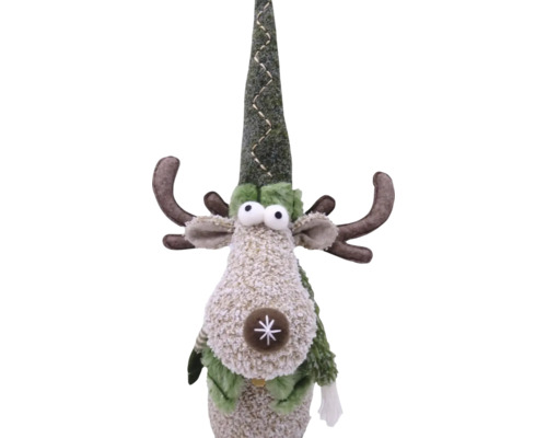 Dekorative Rentierfigur mit Mütze und Geweih