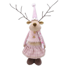 Dekorative Rentierfigur mit Mütze und Schal